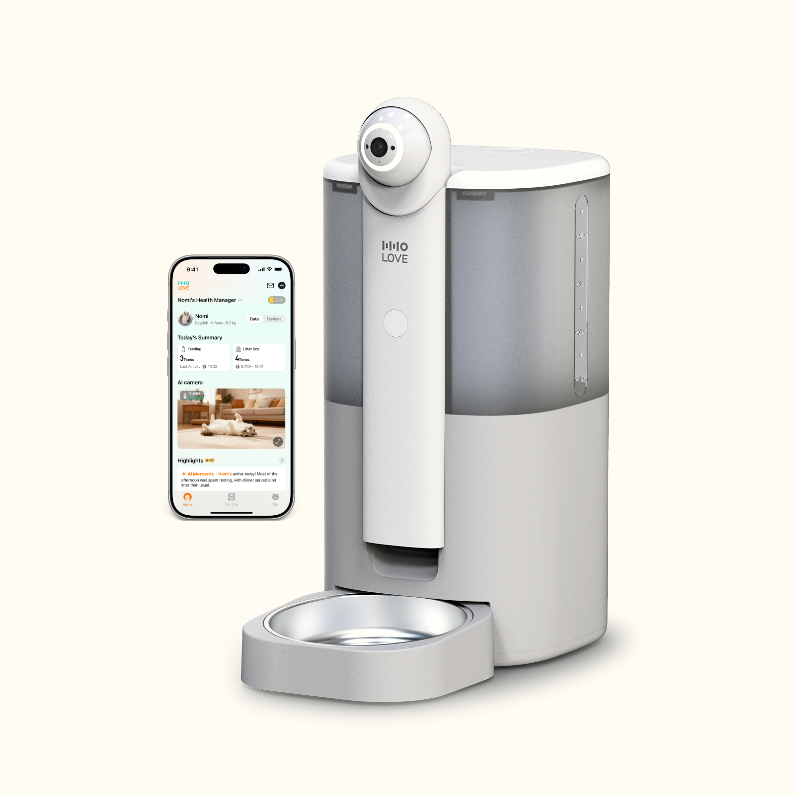 YUNO 360° AI Vision Pet Feeder AI-Powered Feeding | Real-Time