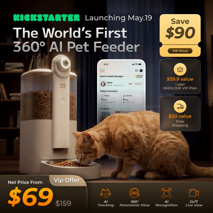 HHOLOVE YUNO | The World’s First 360° AI Pet Feeder - Deposit Reservation
