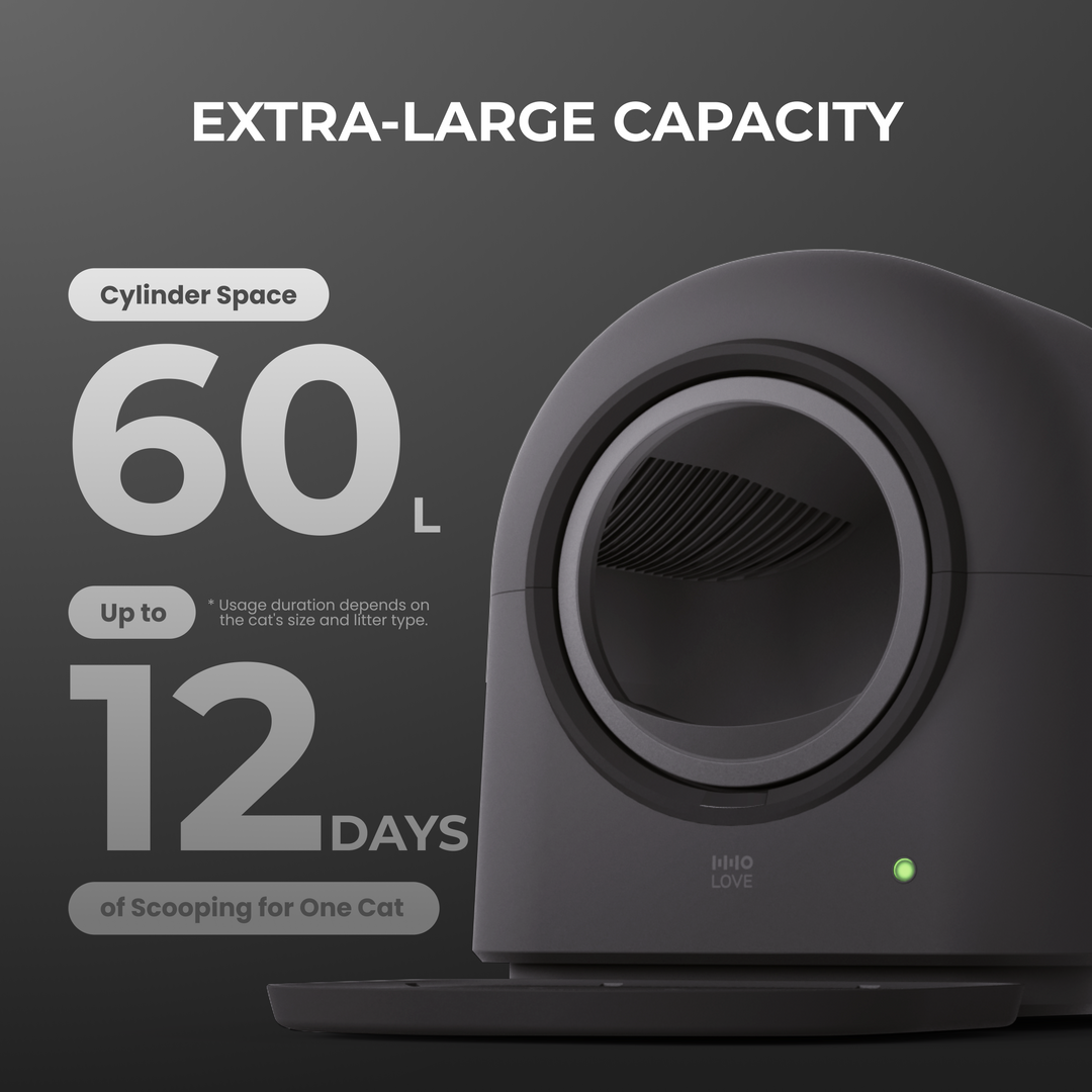 HHOLOVE Automatic Cat Litter Box Pro（Dark Grey）