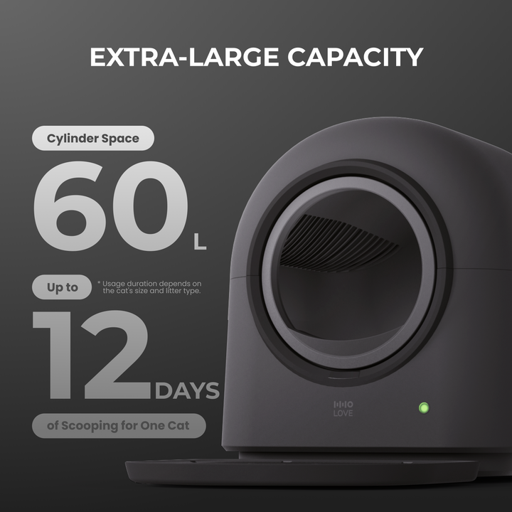 HHOLOVE Automatic Cat Litter Box Pro（Dark Grey）