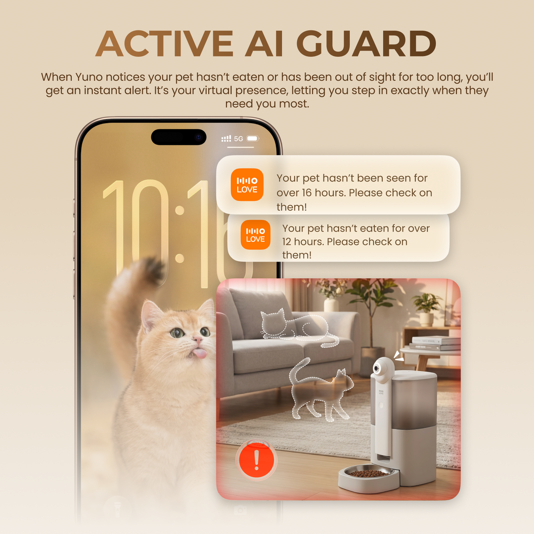YUNO 360° AI Vision Pet Feeder AI-Powered Feeding | Real-Time Monitoring | Smart Pet Recognition | Remote Companionship