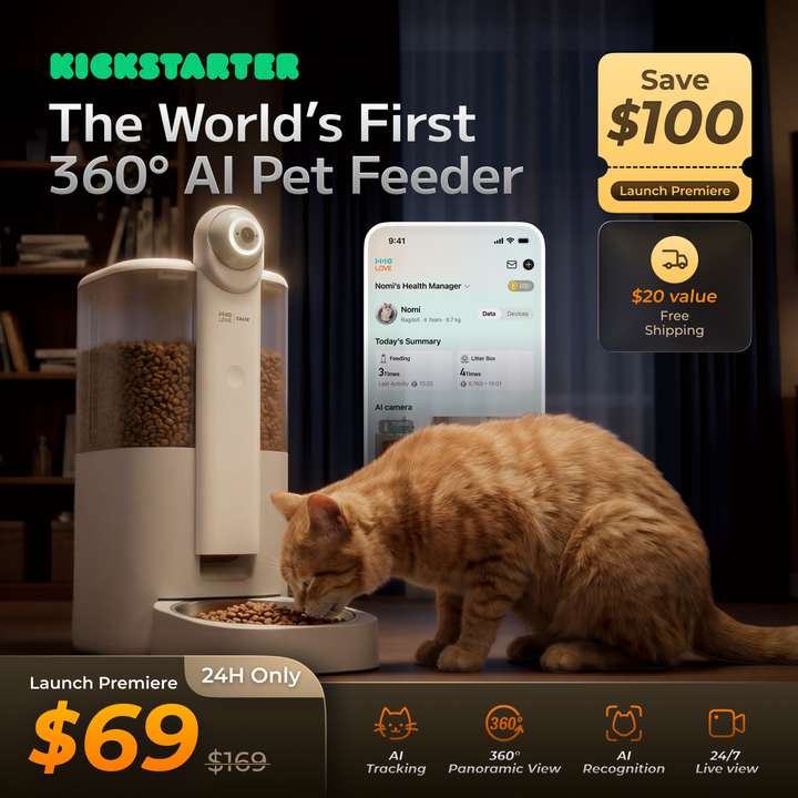 HHOLOVE YUNO | The World’s First 360° AI Pet Feeder - Live on Kickstarter