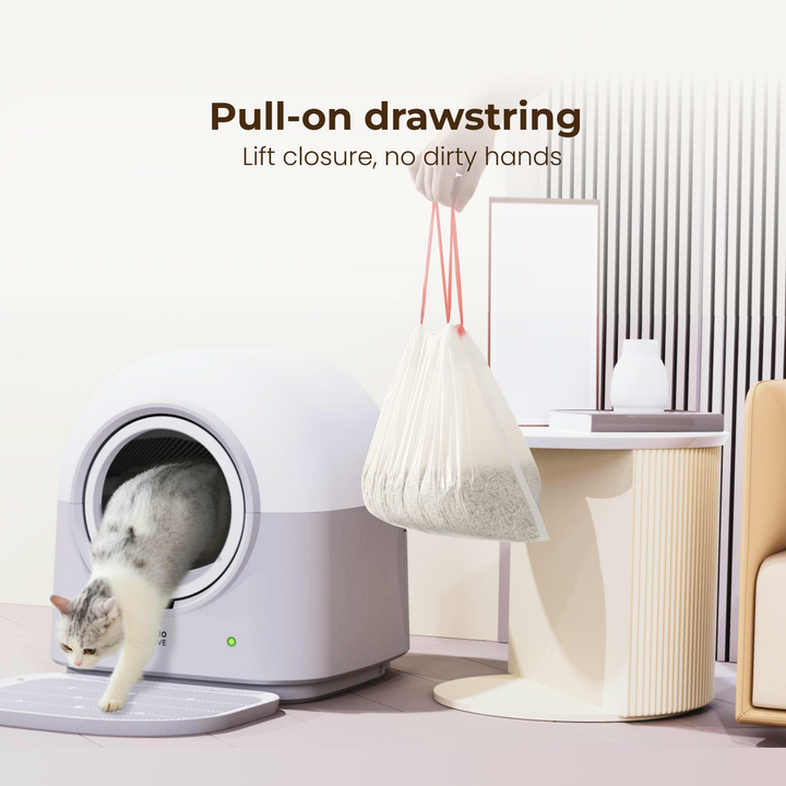 HHOLOVE Lot de 60 Sacs à déchets pour litière autonettoyante litière autonettoyante Pro