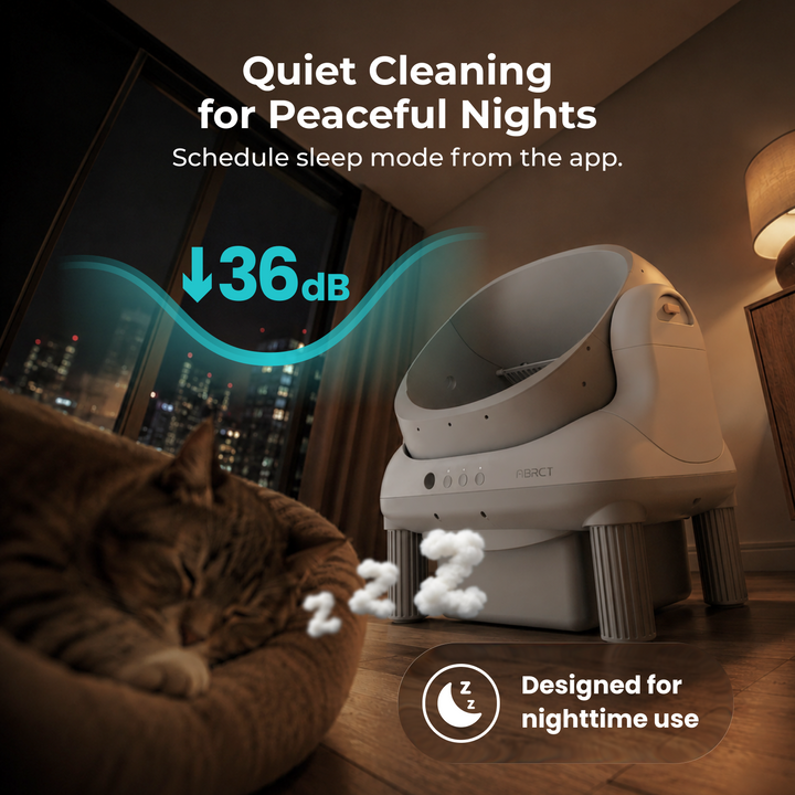 ABRCT Open-Top L1 Self-Cleaning white Cat Litter Box | Powered by HHOLOVE