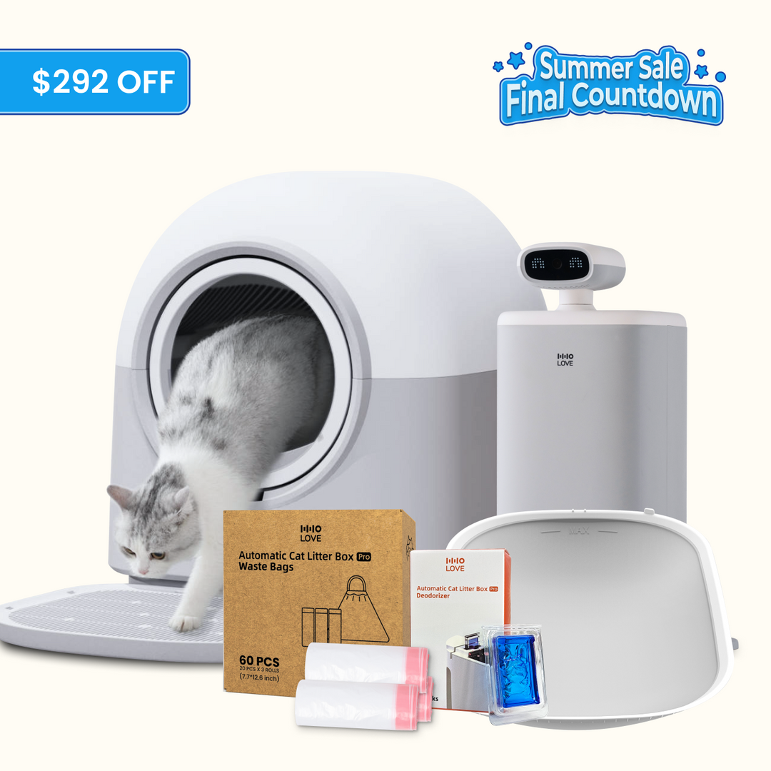 HHOLOVE Automatic Cat Litter Box Pro &amp; Accessories+O Sitter