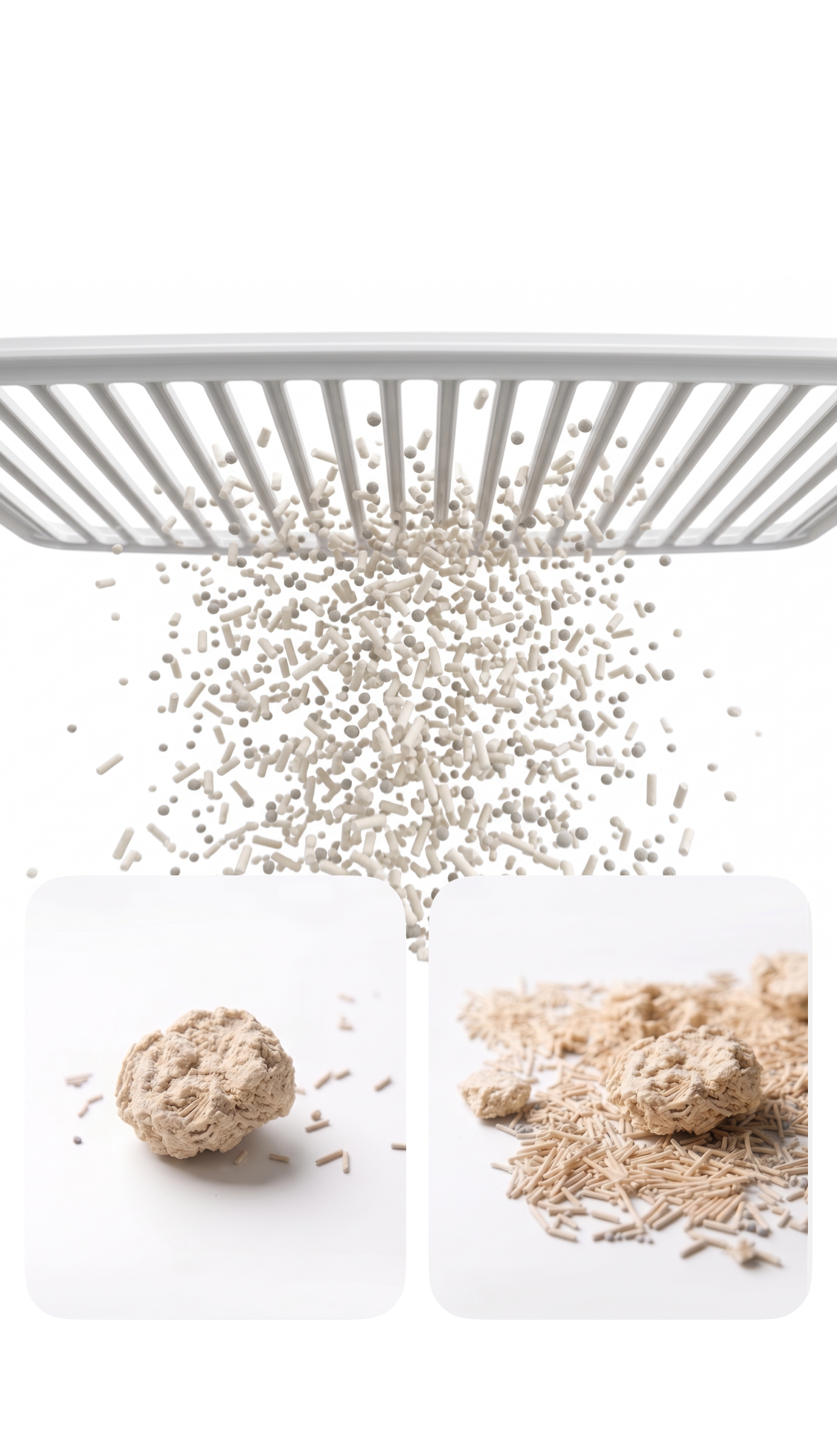 Short pellets sized to sift smoothly