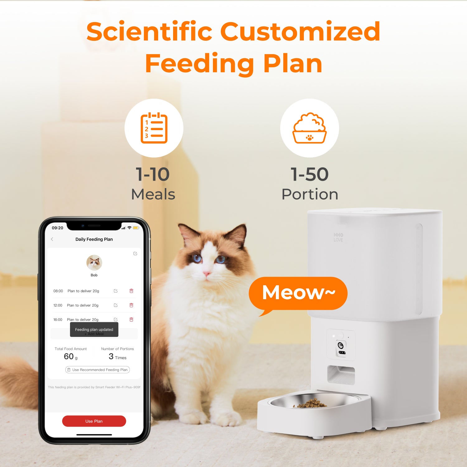 HHOLOVE Automatic Cat Feeder