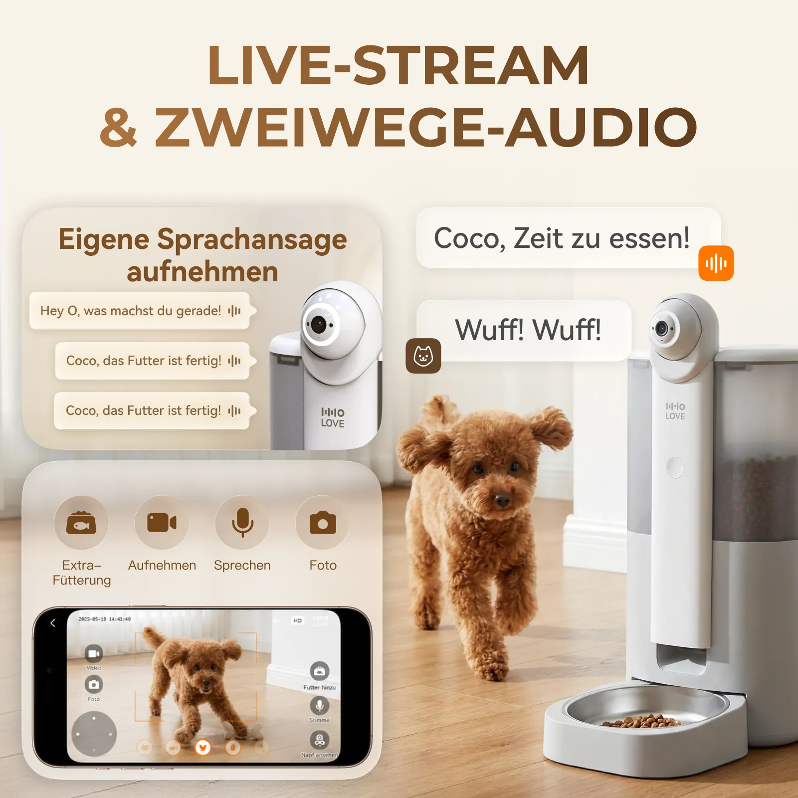 HHOLOVE YUNO | Der weltweit erste 360° KI-Futterautomat für Haustiere – Anzahlung reservieren