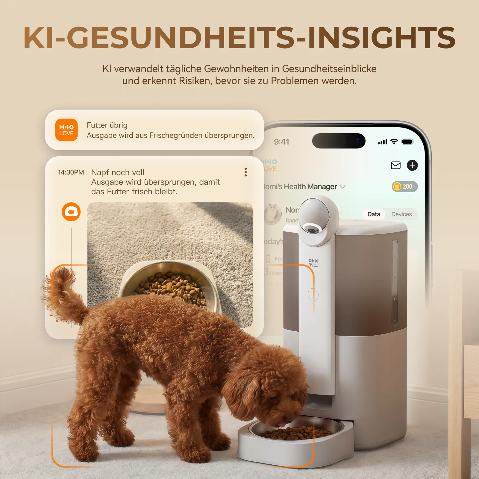 HHOLOVE YUNO | Der weltweit erste 360° KI-Futterautomat für Haustiere – Anzahlung reservieren