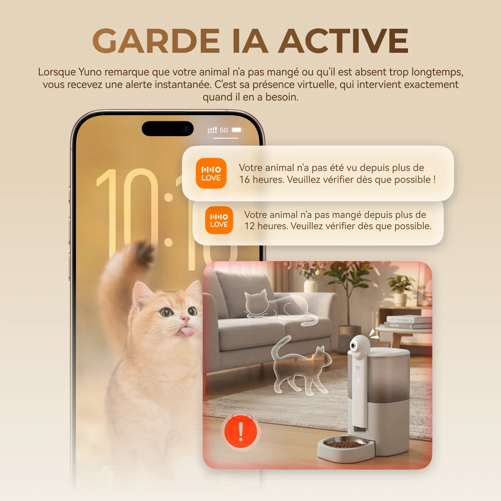 HHOLOVE YUNO | Le premier distributeur connecté pour animaux avec IA et caméra 360° au monde – Réservation avec acompte