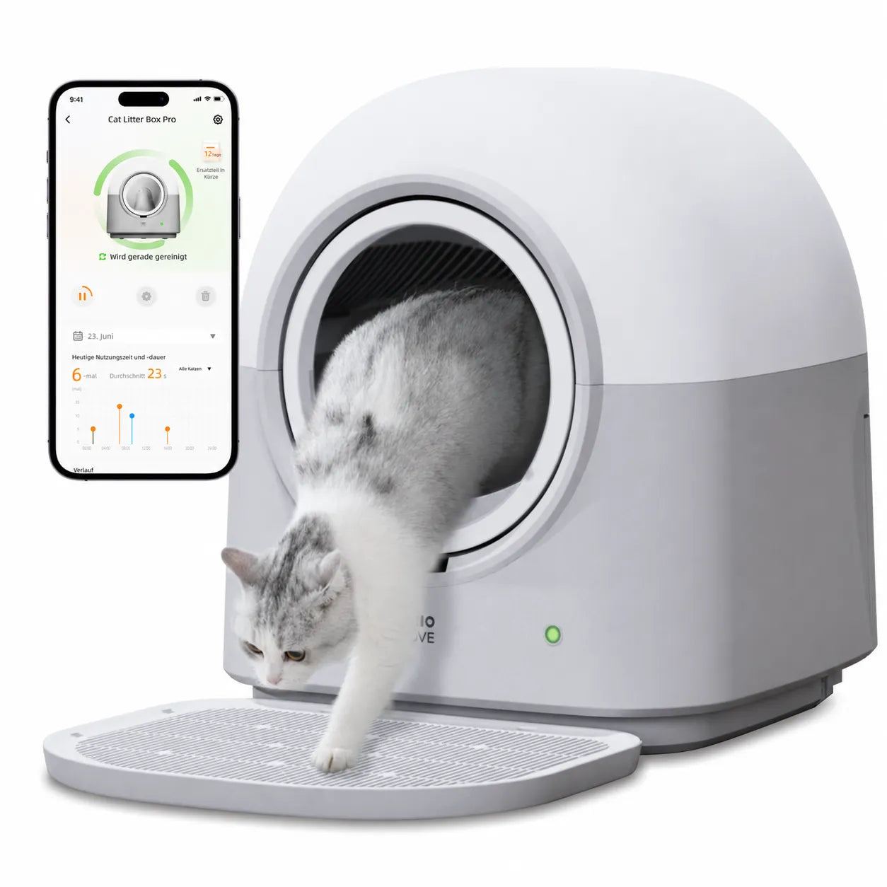HHOLOVE Katzenklo Selbstreinigend Katzentoilette Groß XXL